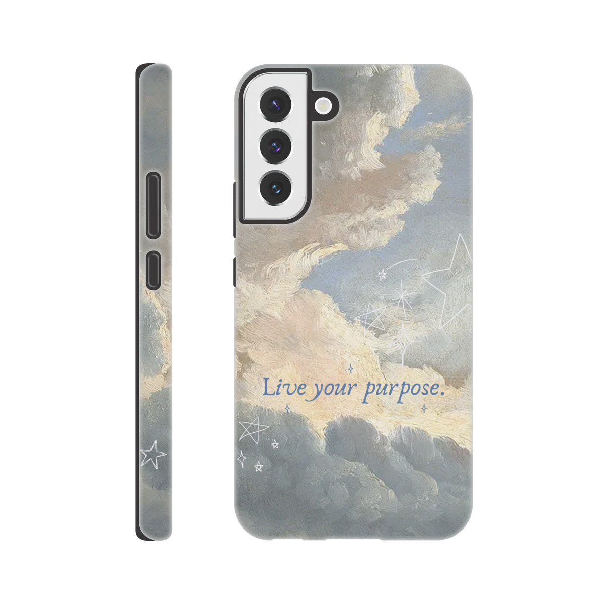 Shock‑resistant Samsung case with Live Your Purpose message