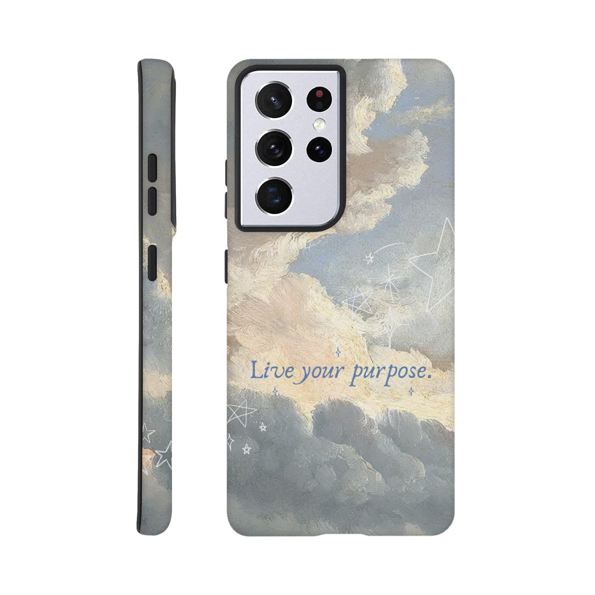 Samsung tough case featuring Live Your Purpose motivational design