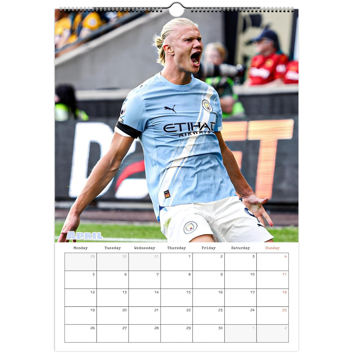 Man City Calendar 2027 April page