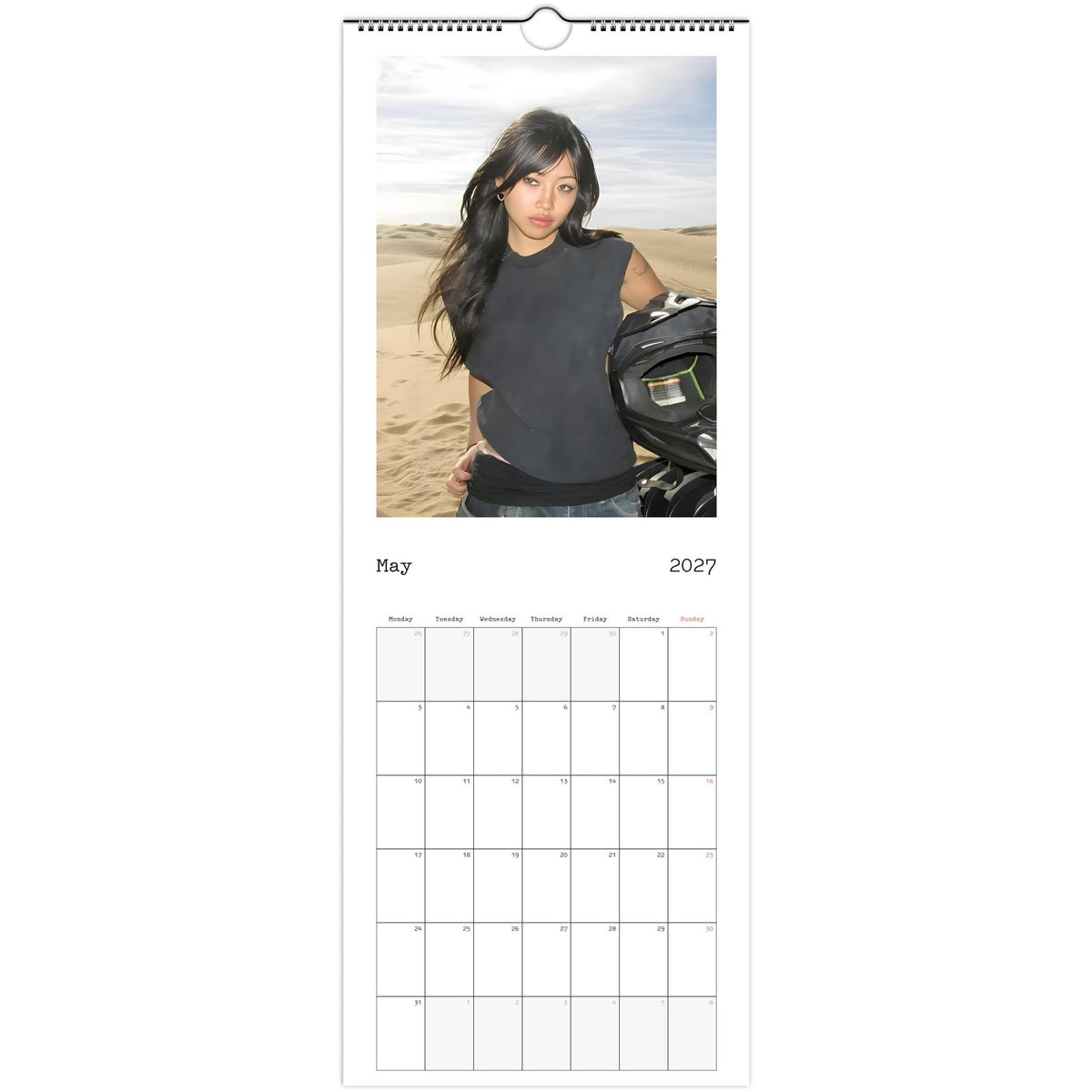 May 2027 page in Beabadoobee slim wall calendar