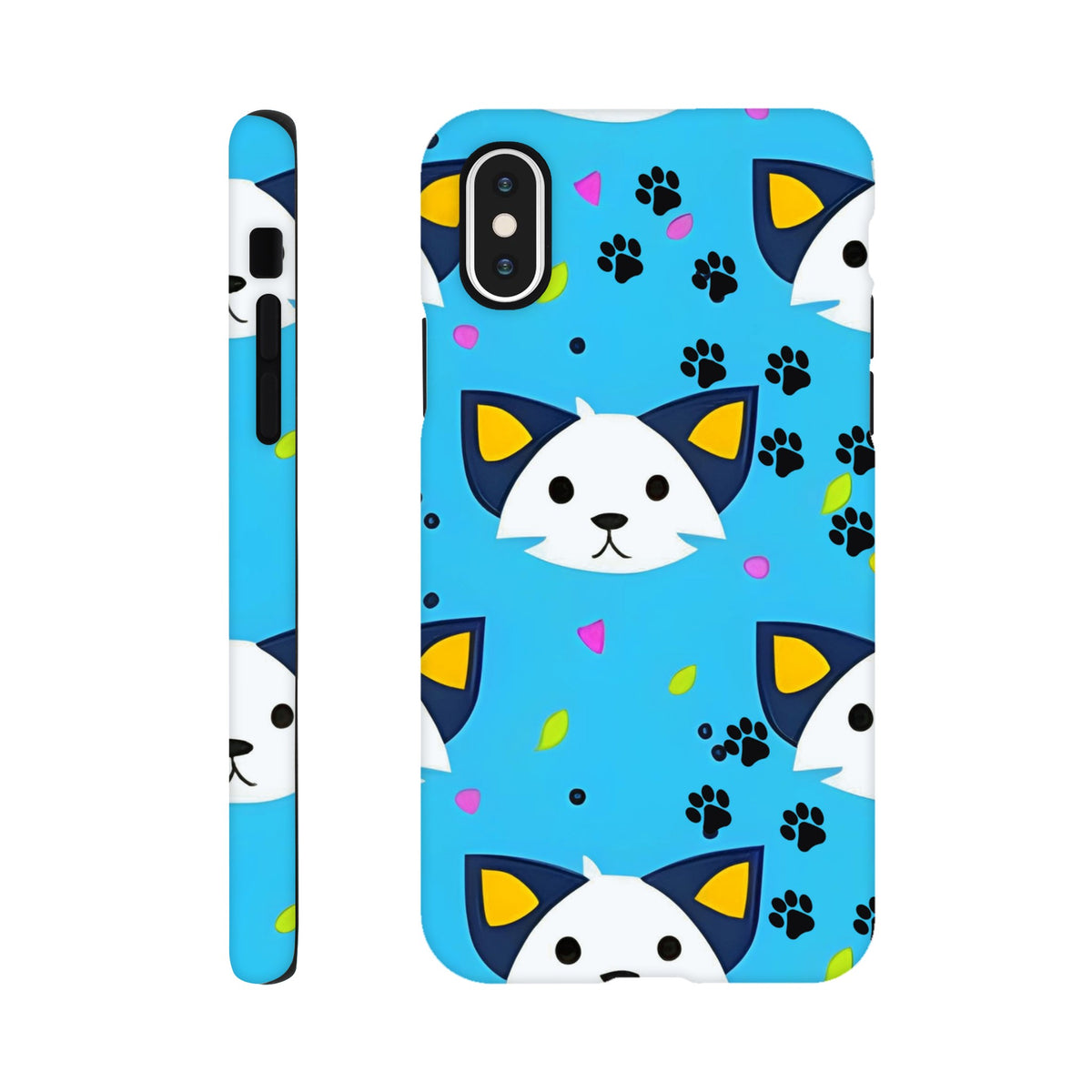 Cat & paws glossy iPhone case