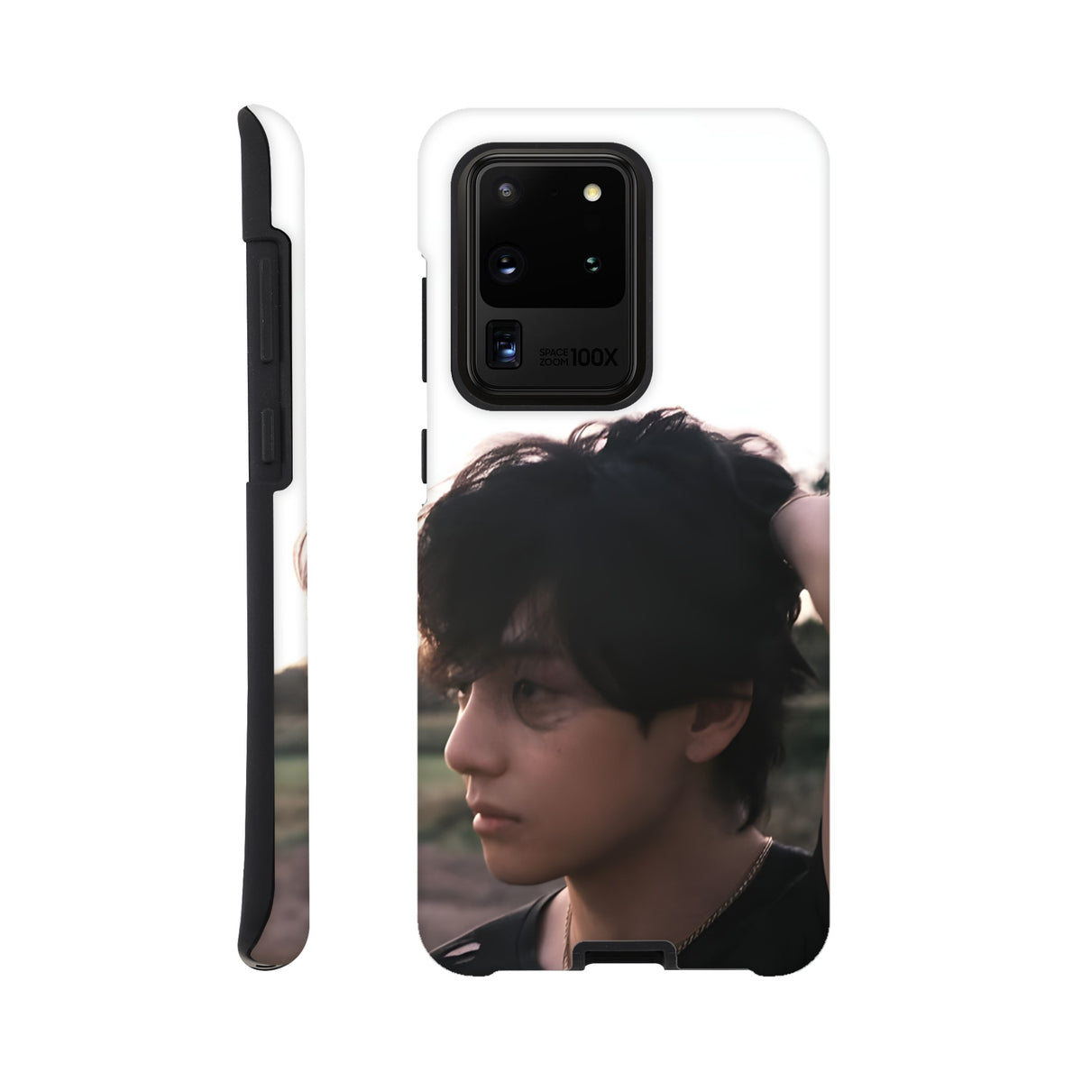 Shock‑absorbing BTS V Samsung tough case with premium finish