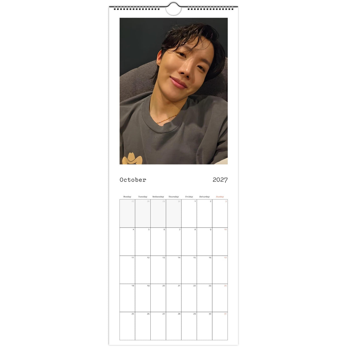BTS J‑Hope Calendar October portrait