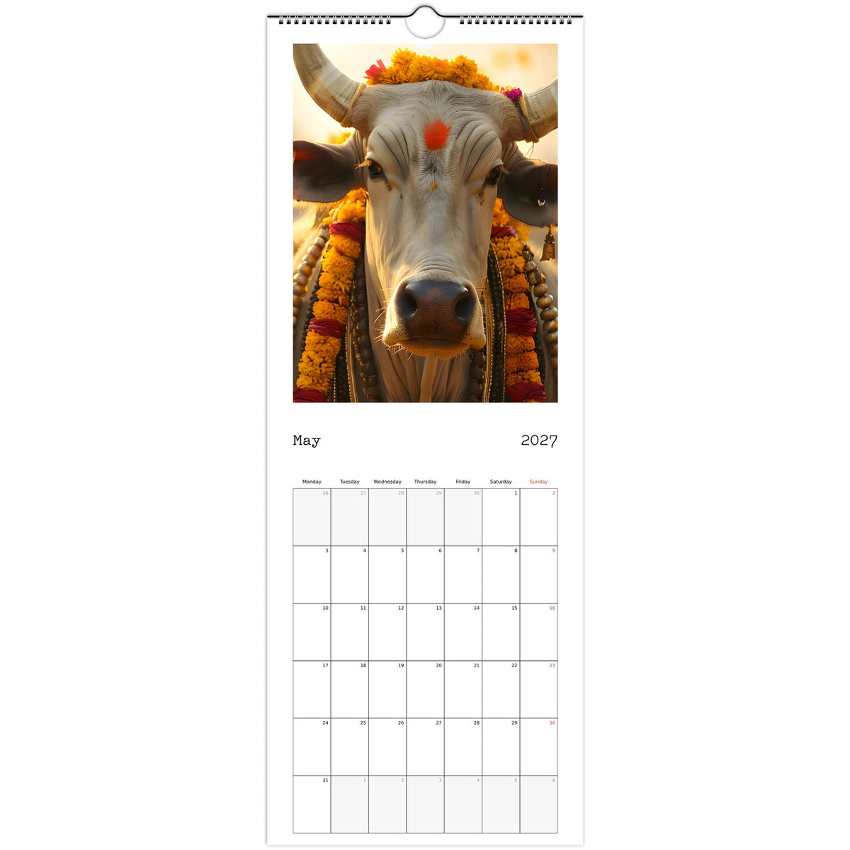Beautiful India 2027 calendar May page