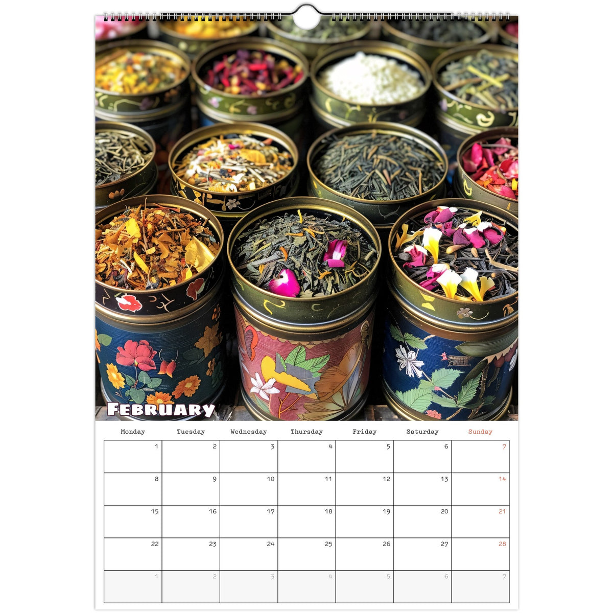 Tea Lovers Calendar 2027 February photo