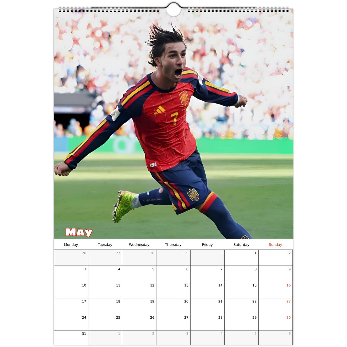 Spain FC Calendar 2027 May page
