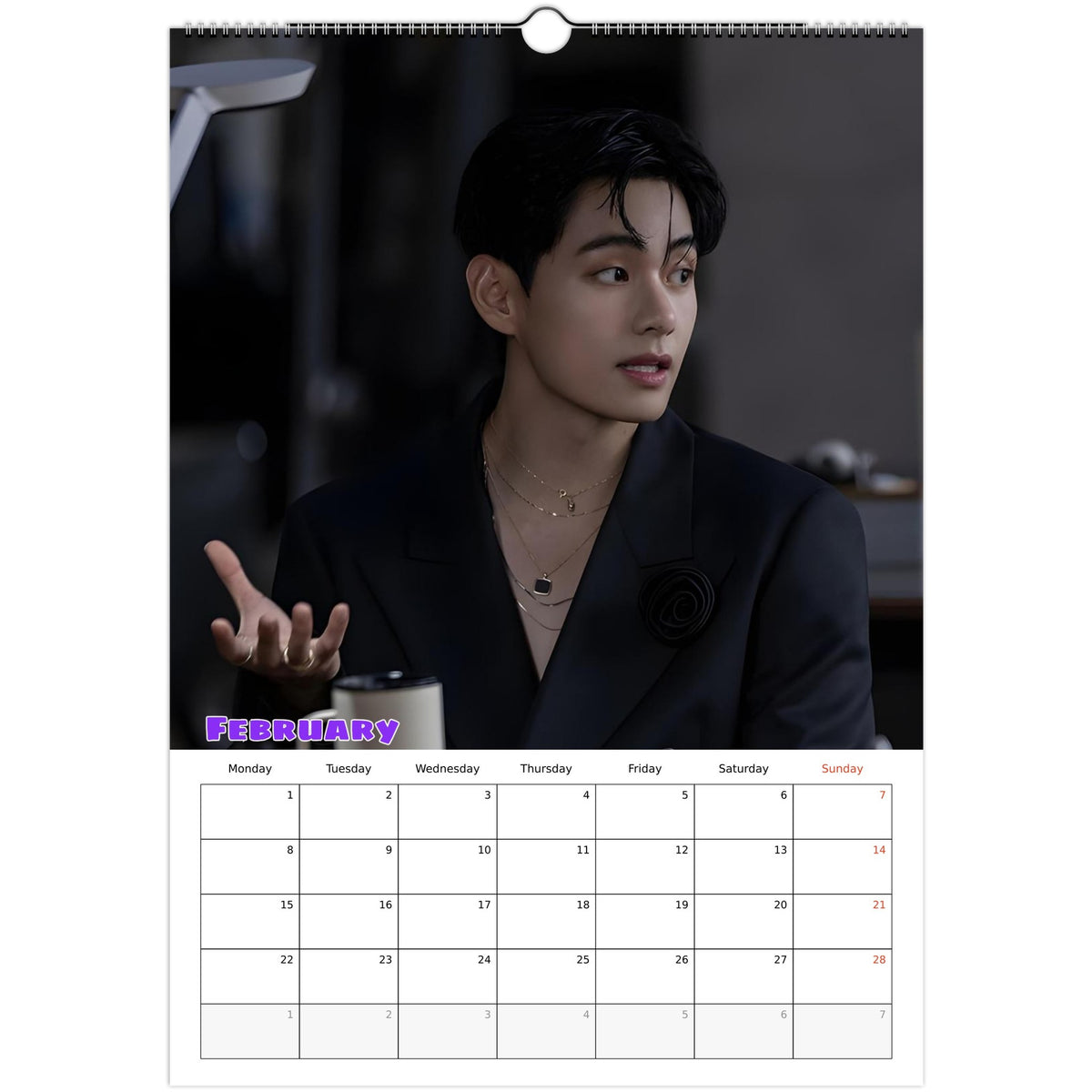 BTS Taehyung calendar February portrait
