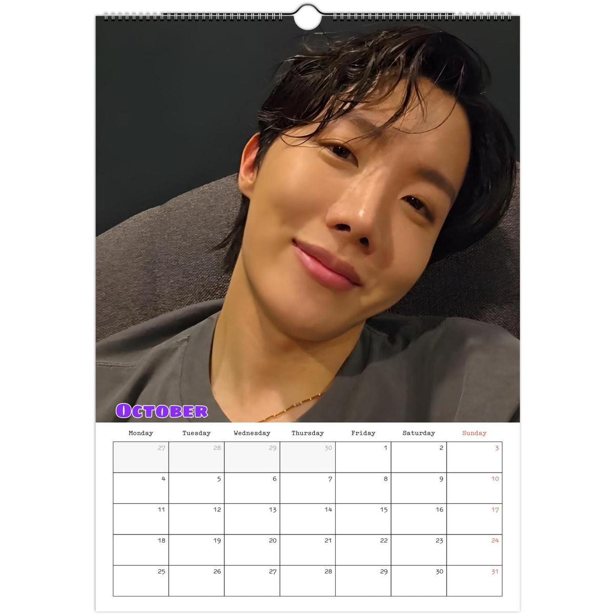 BTS J‑Hope Calendar October portrait