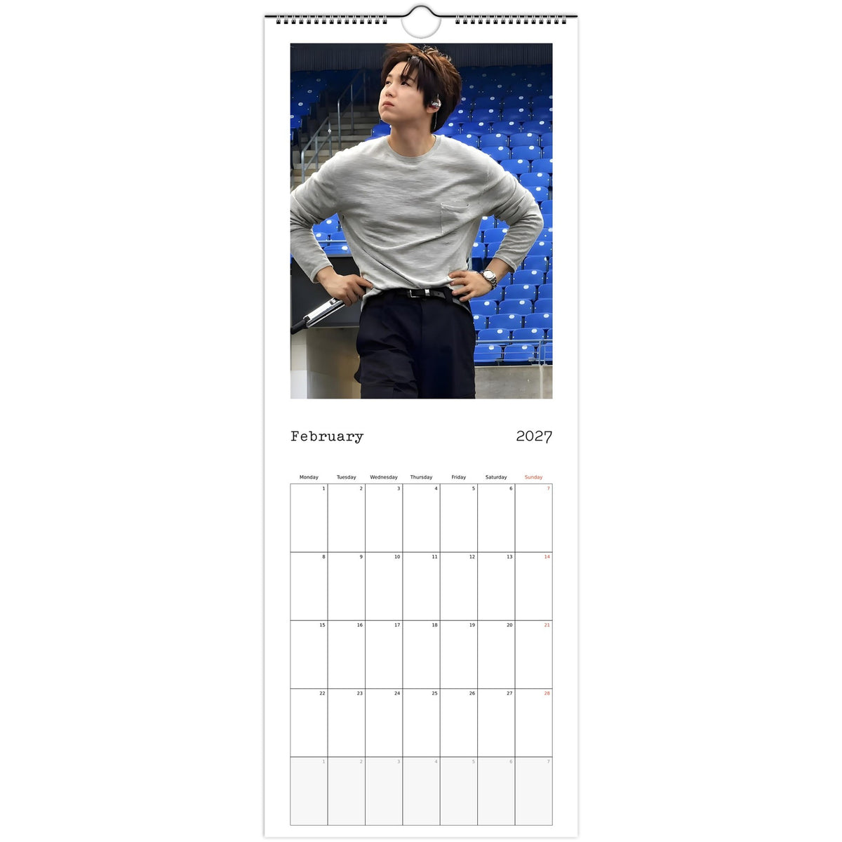 BTS Suga (Yoongi) calendar February portrait