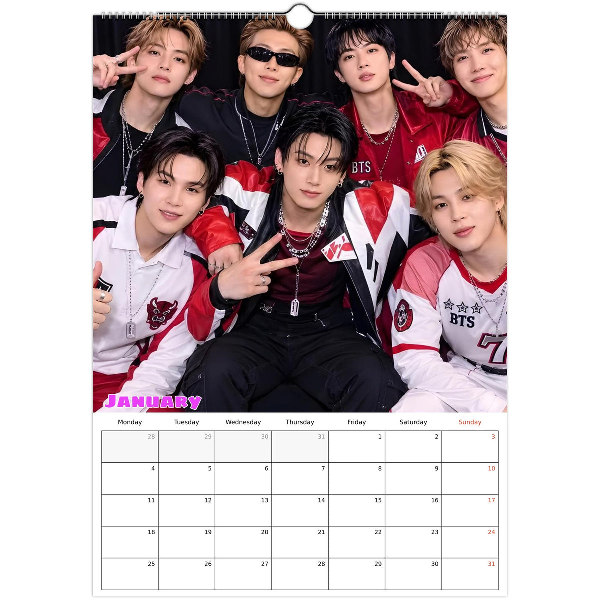 BTS Calendar 2027 January Photo