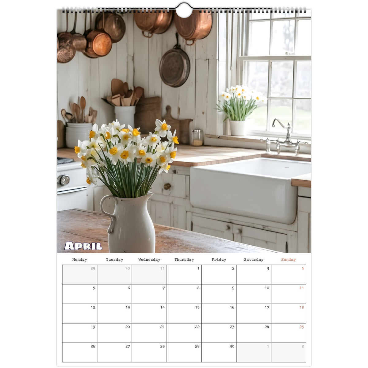 Off‑Grid Living 2027 calendar April photo