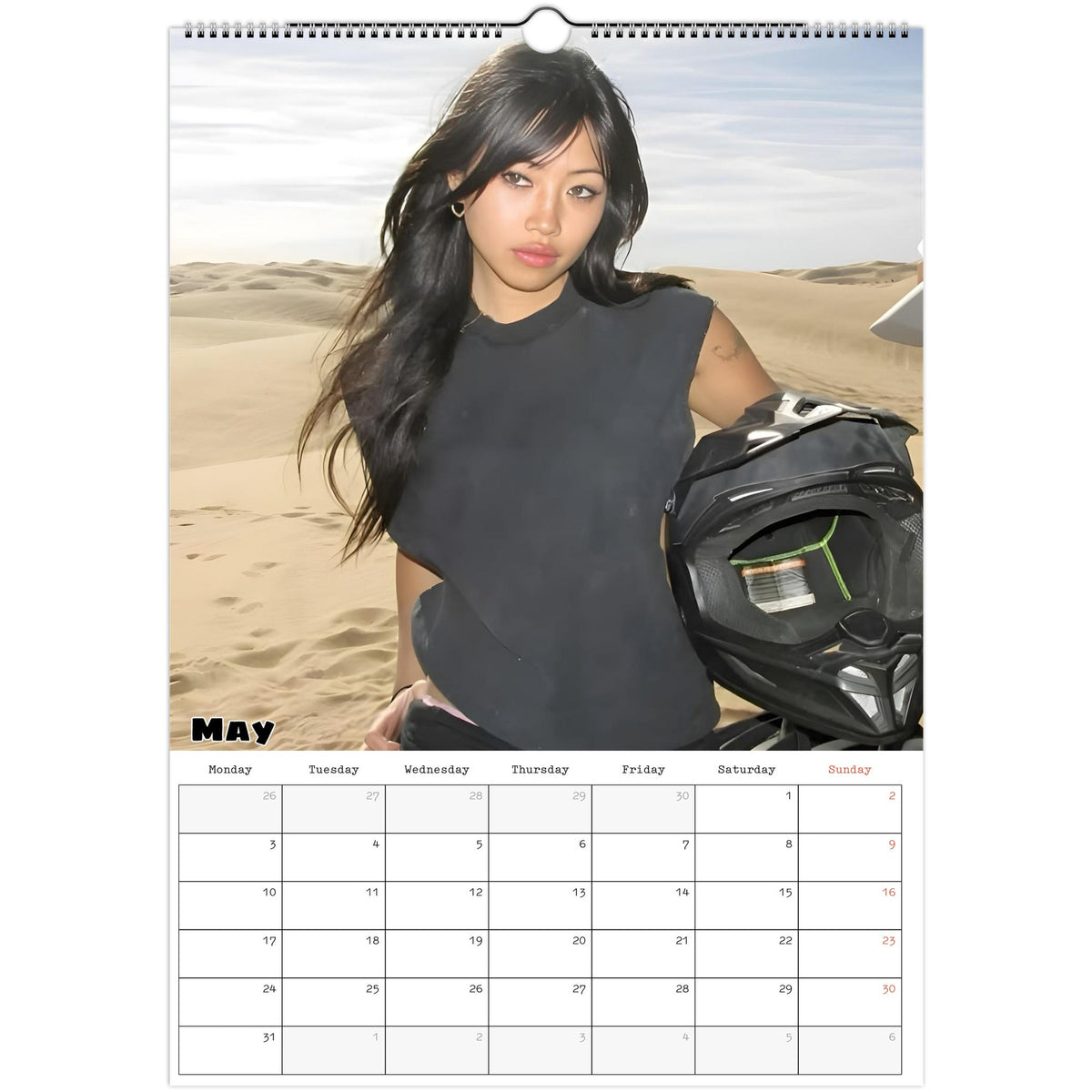 May 2027 page in Beabadoobee A3 wall calendar