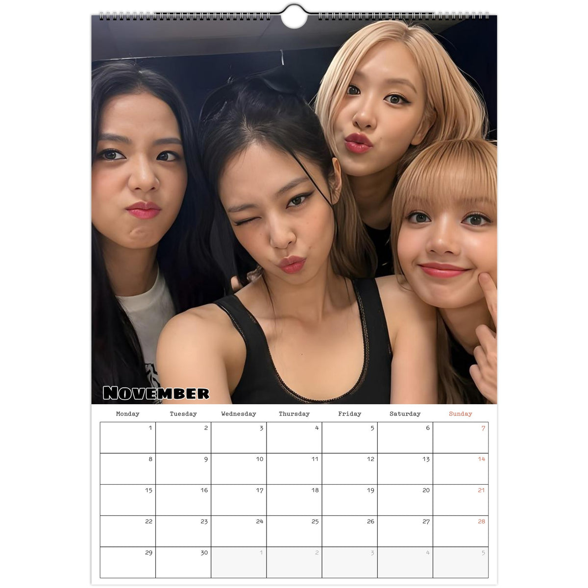 November page of BLACKPINK 2027 A3 wall calendar
