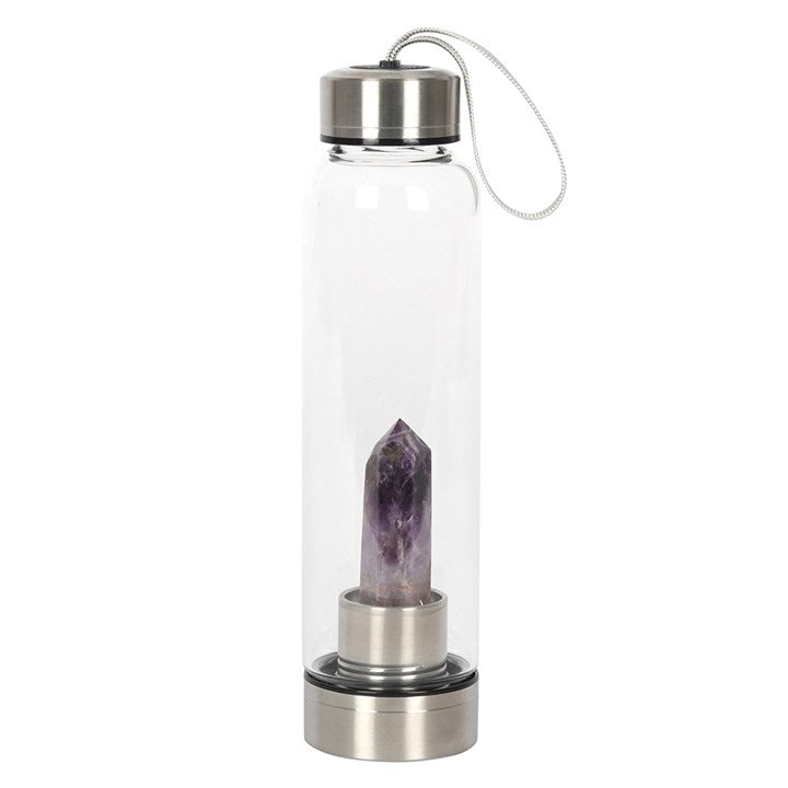 Amethyst crystal glass water bottle 532ml