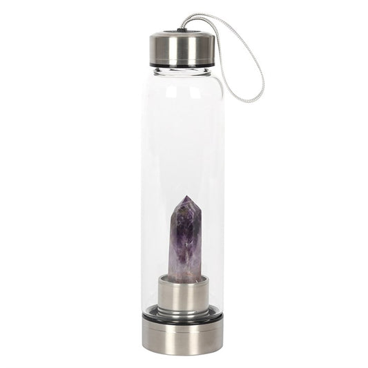 Amethyst crystal glass water bottle 532ml