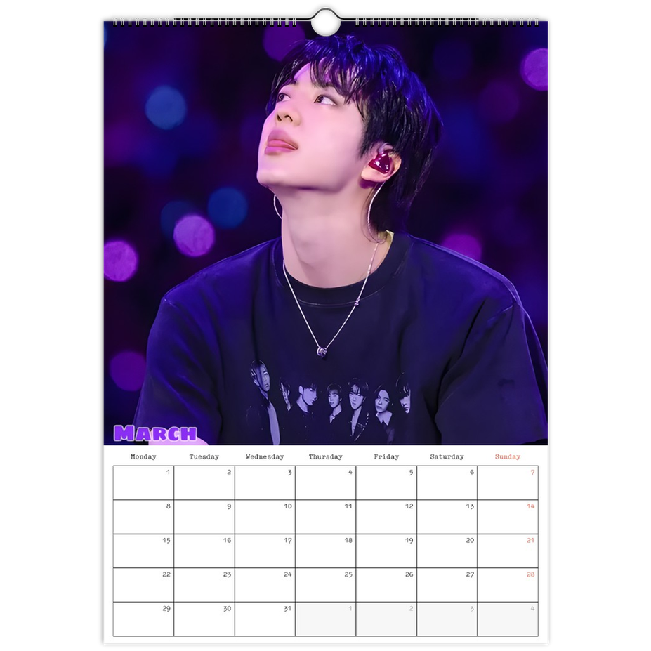 BTS Jin Calendar 2027 March page