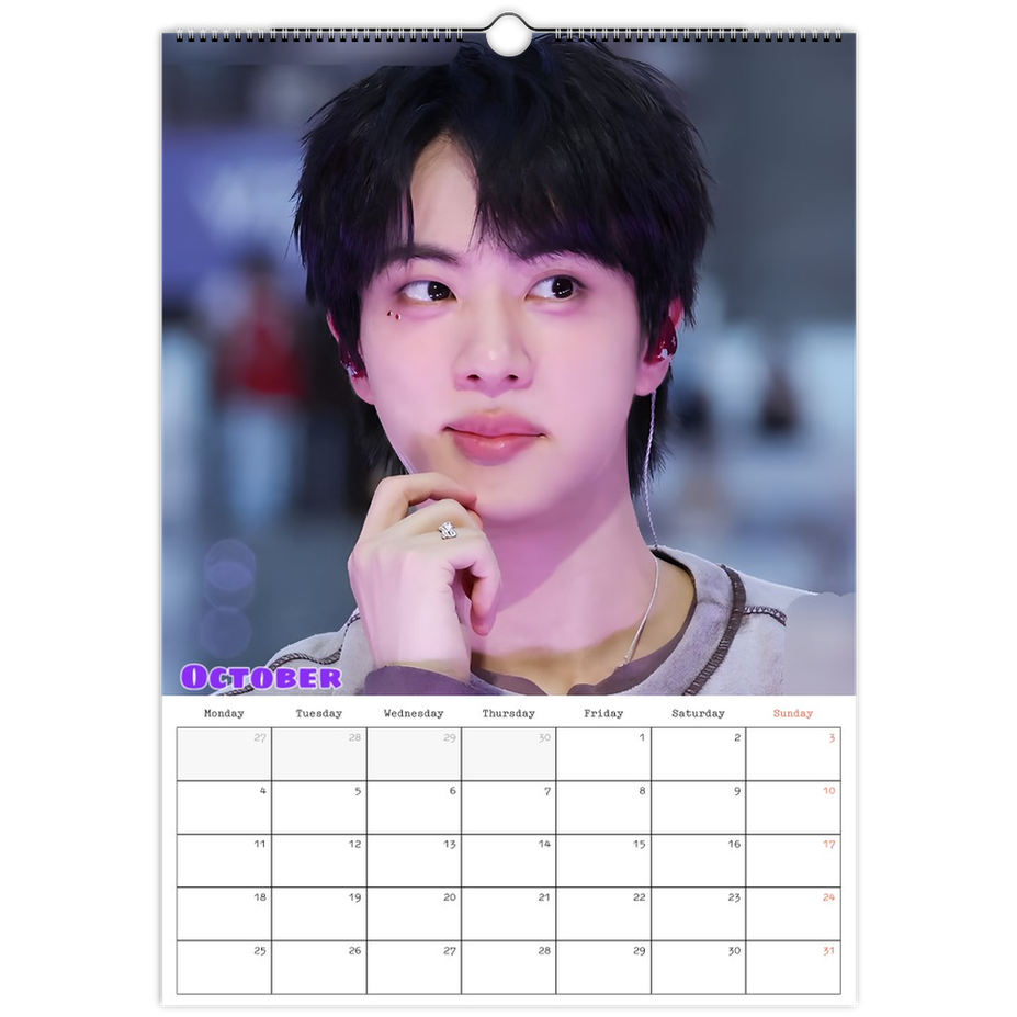 BTS Jin Calendar 2027 October page
