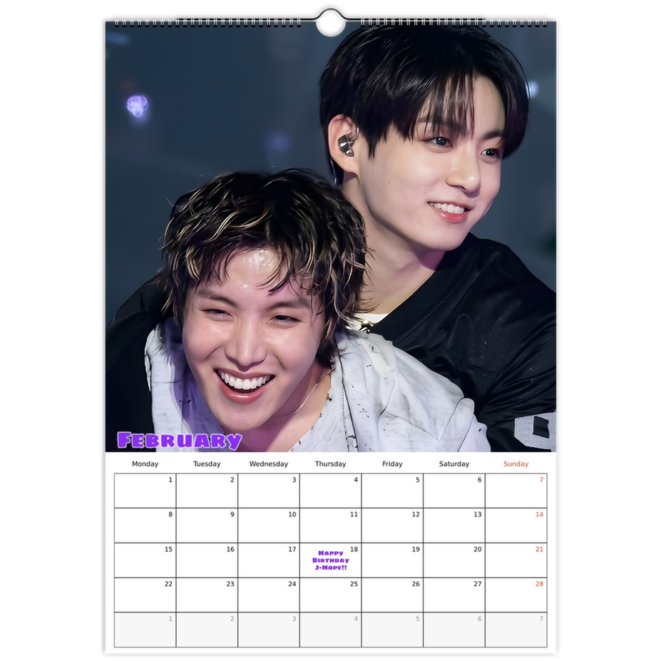 BTS  Calendar 2027 February page