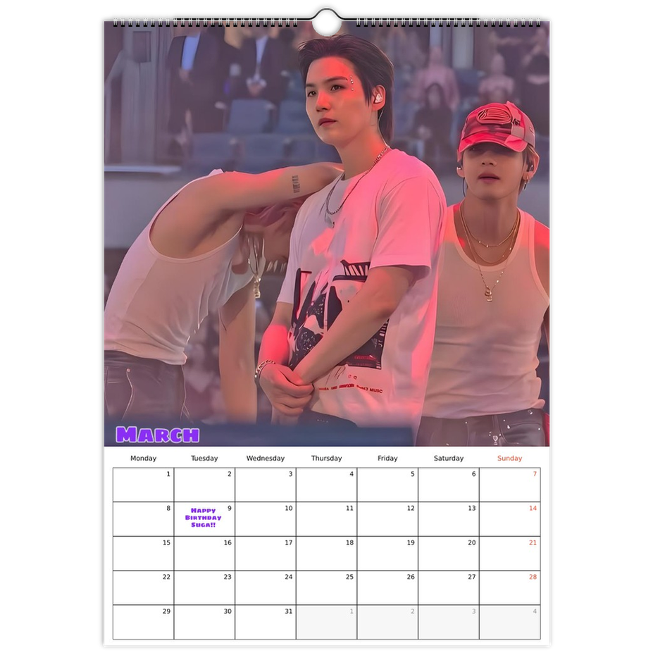 BTS  Calendar 2027 March page