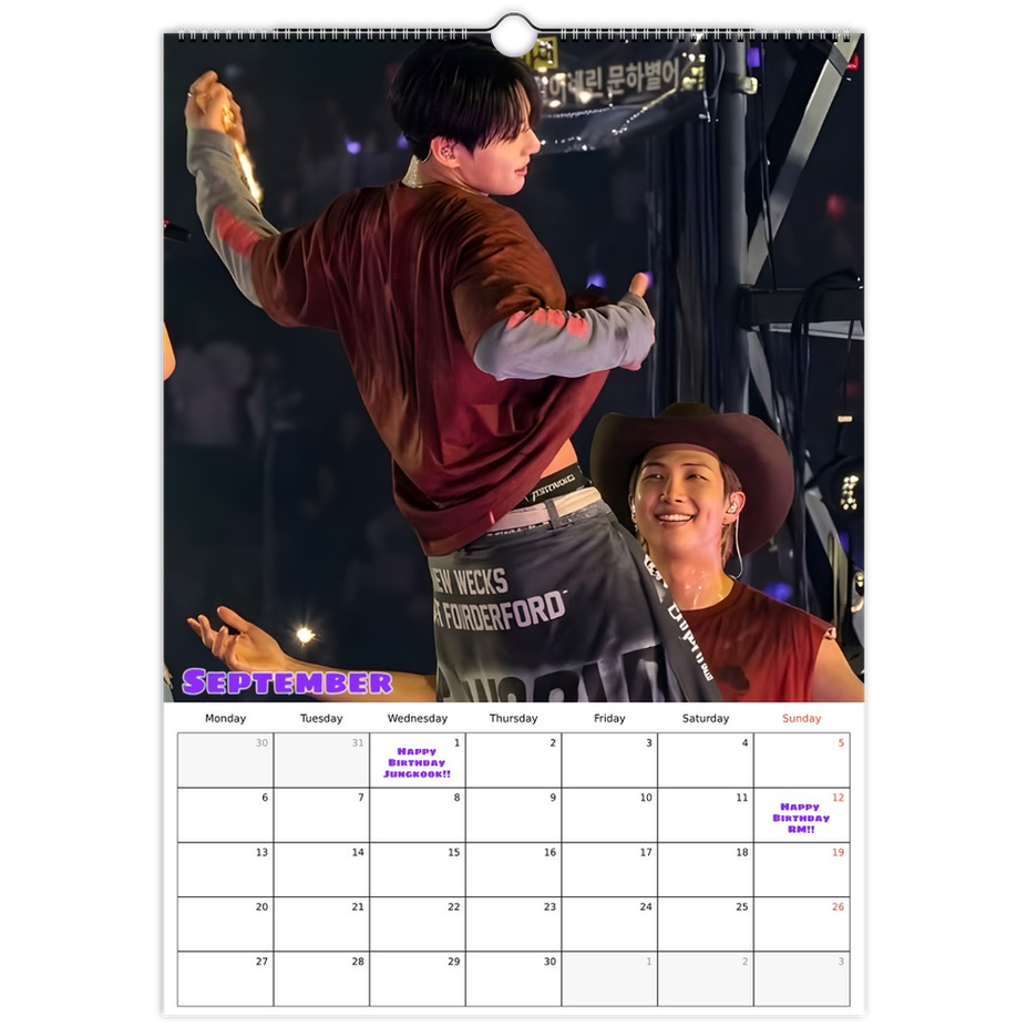 BTS  Calendar 2027 September page