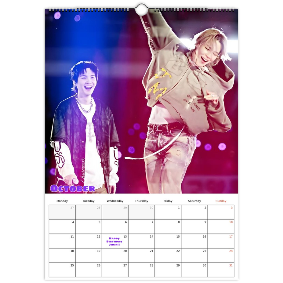 BTS  Calendar 2027 October page