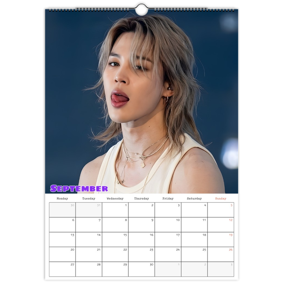 BTS Jimin Calendar 2027 September page