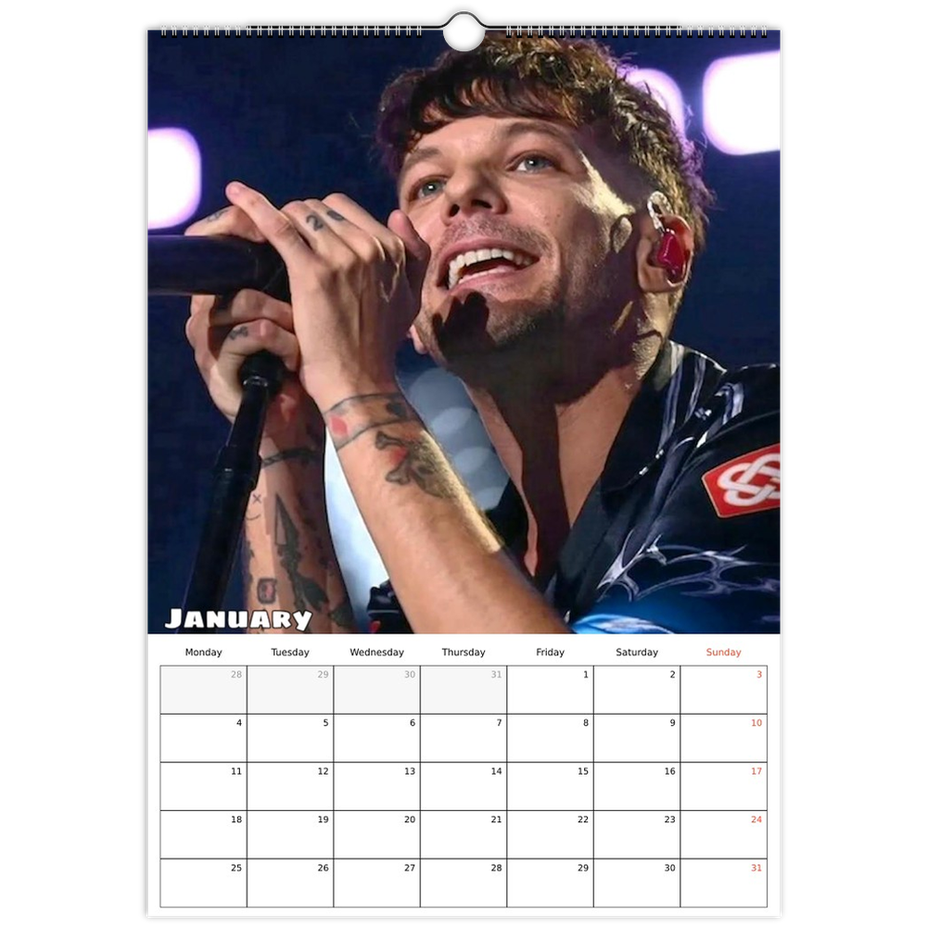 Louis Tomlinson 2027 calendar January Page