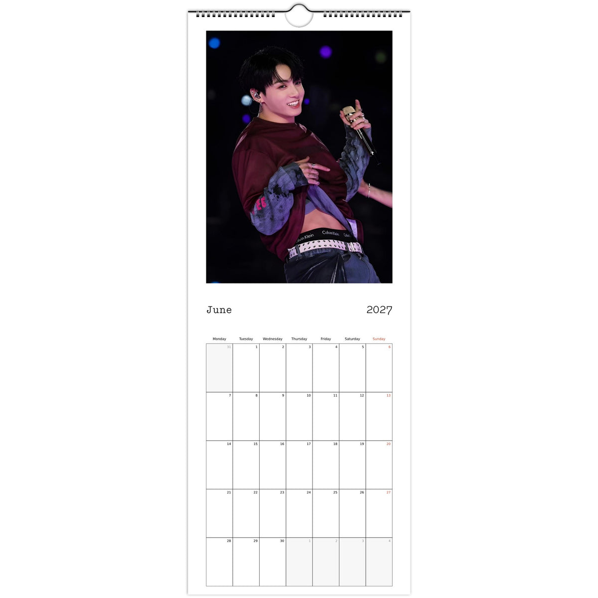 BTS Jungkook Calendar 2027 June page