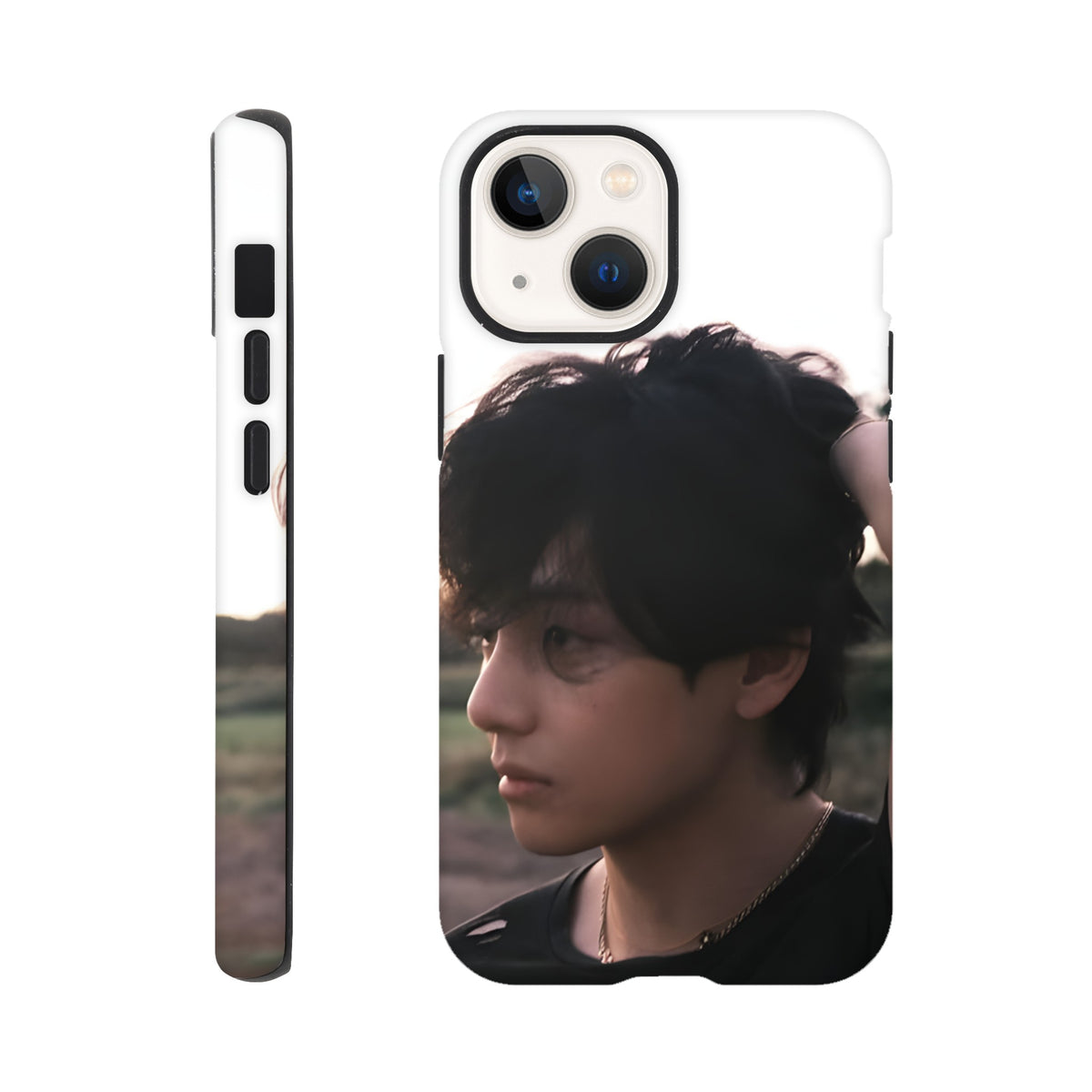Taehyung iPhone tough case with high‑quality dual‑layer materials
