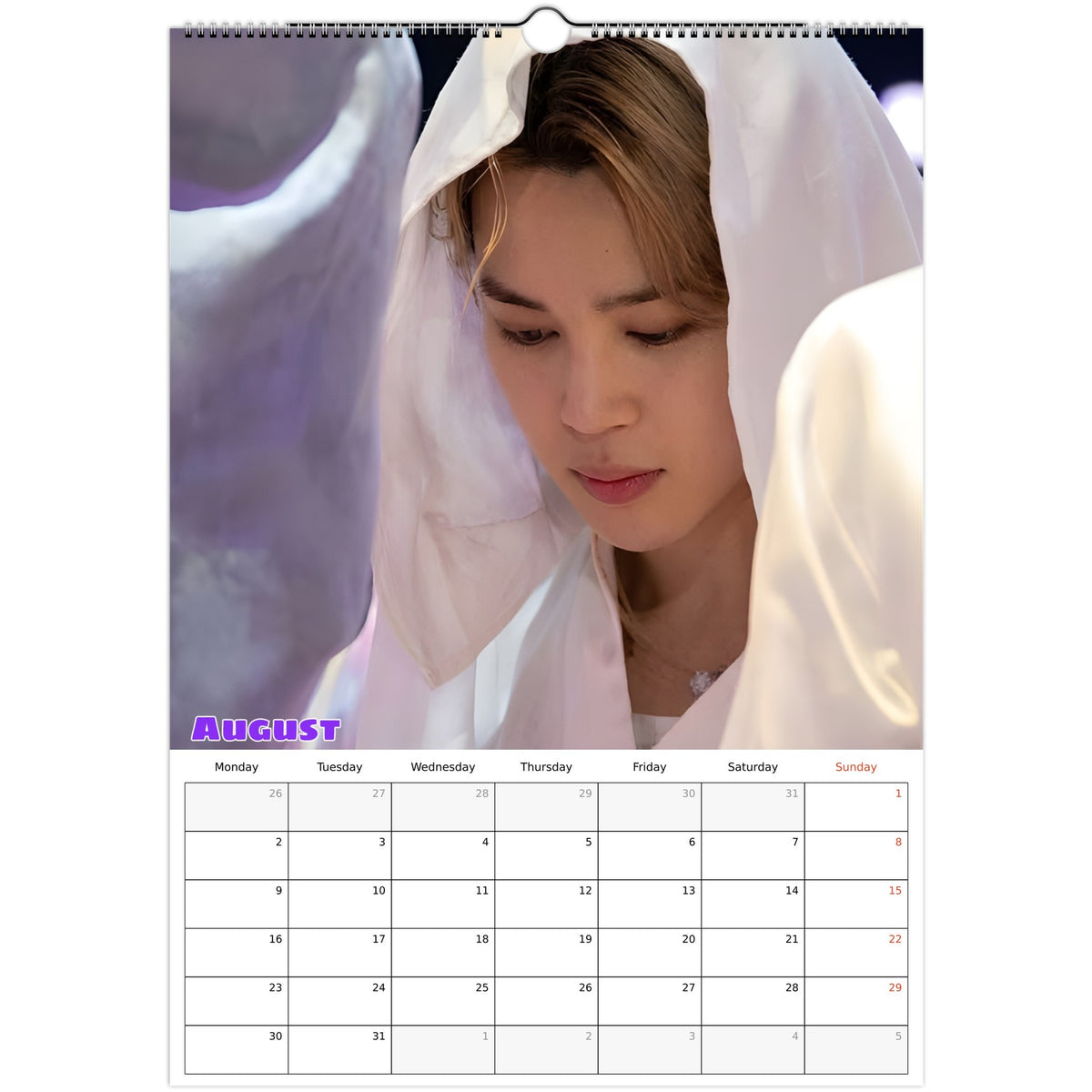 BTS Jimin Calendar August portrait