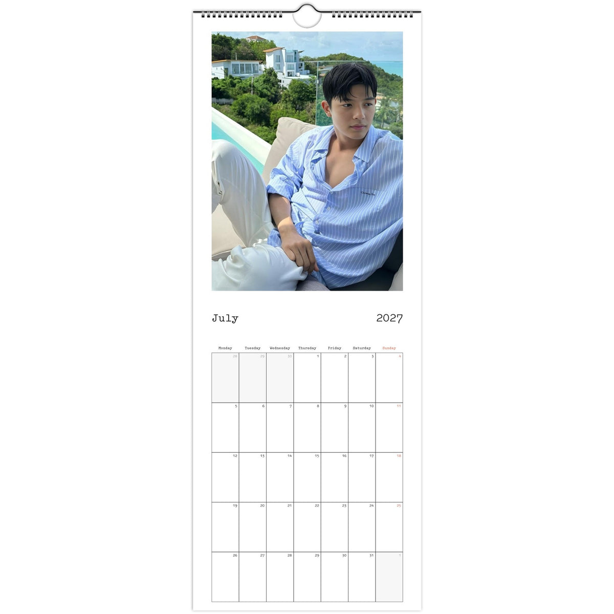 July 2027 page in Park Solomon Lomon slim wall calendar