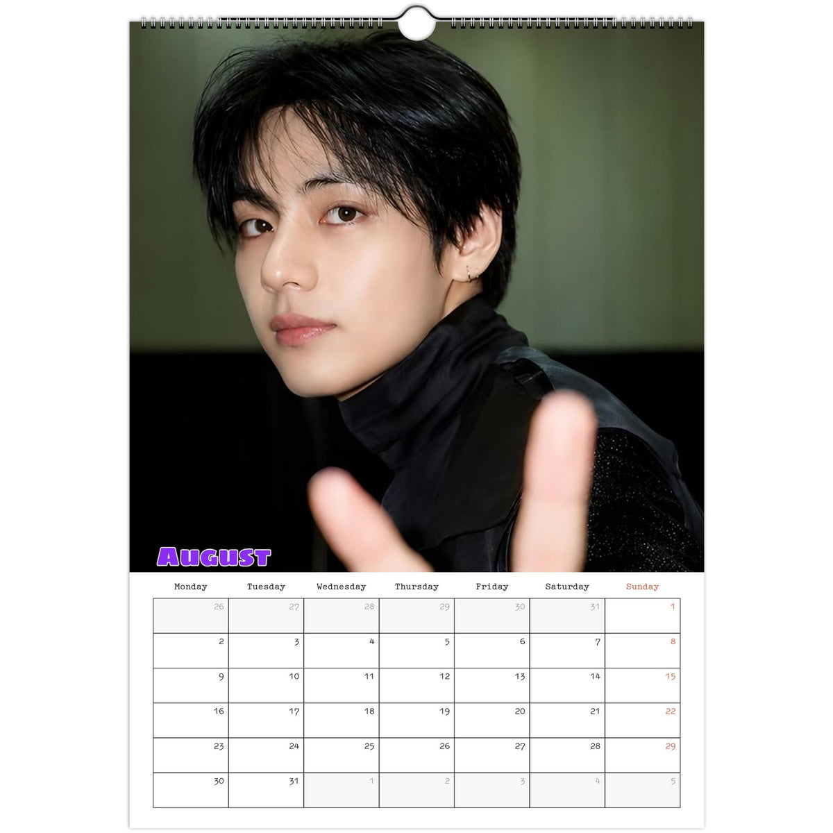 BTS Taehyung calendar August portrait