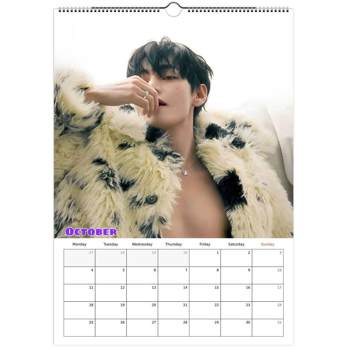 BTS Taehyung calendar October portrait