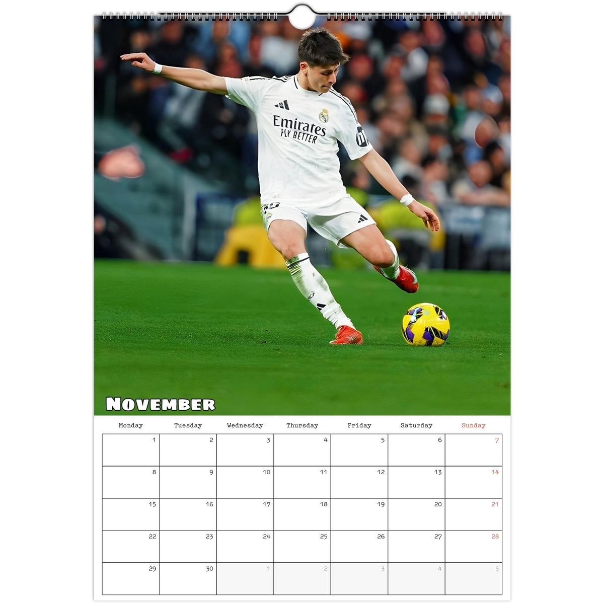 Real Madrid Calendar 2027 November page