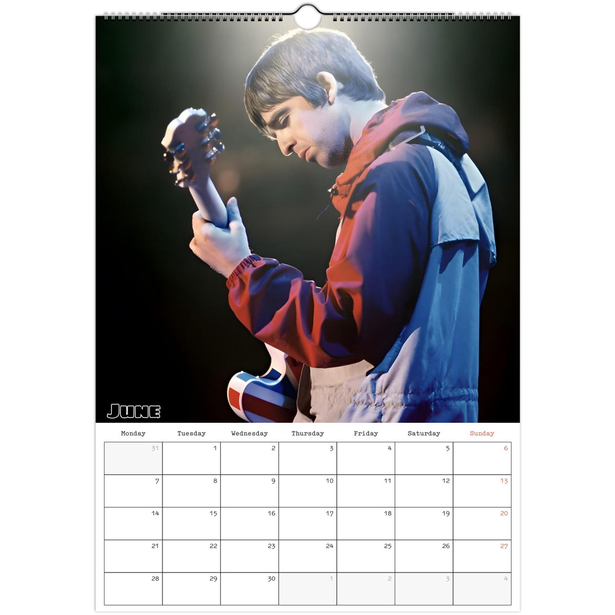 June page of Oasis 2027 A3 wall calendar