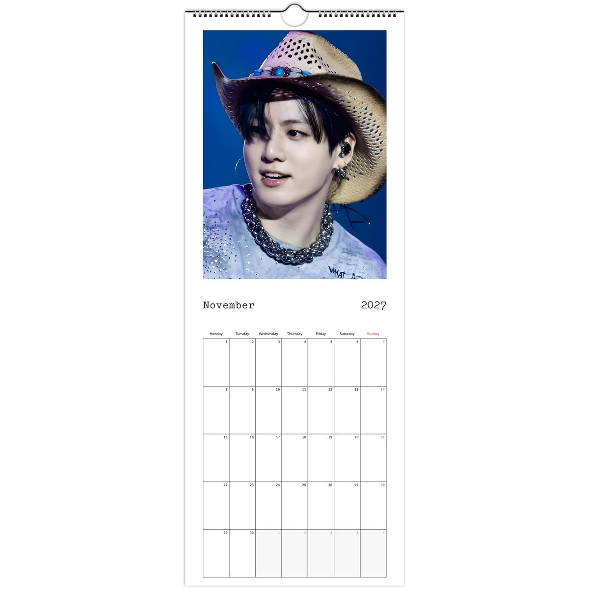 BTS Jungkook Calendar 2027 November page