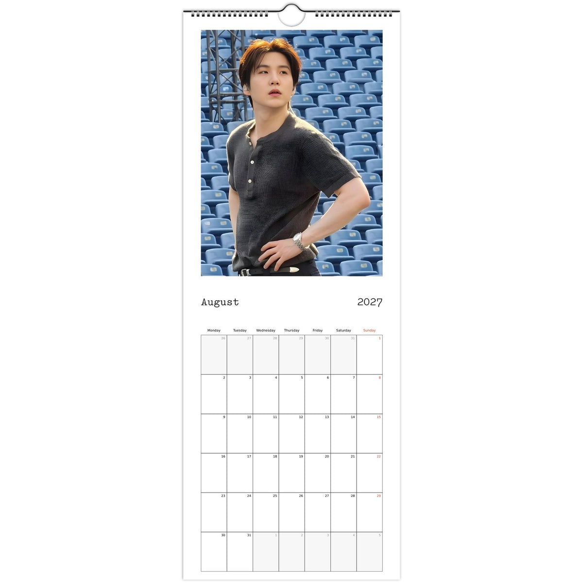 BTS Suga (Yoongi) calendar August portrait