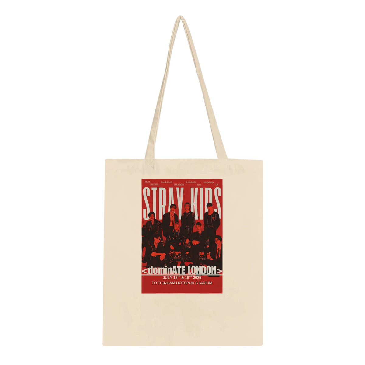 Natural Stray Kids dominATE tour tote bag