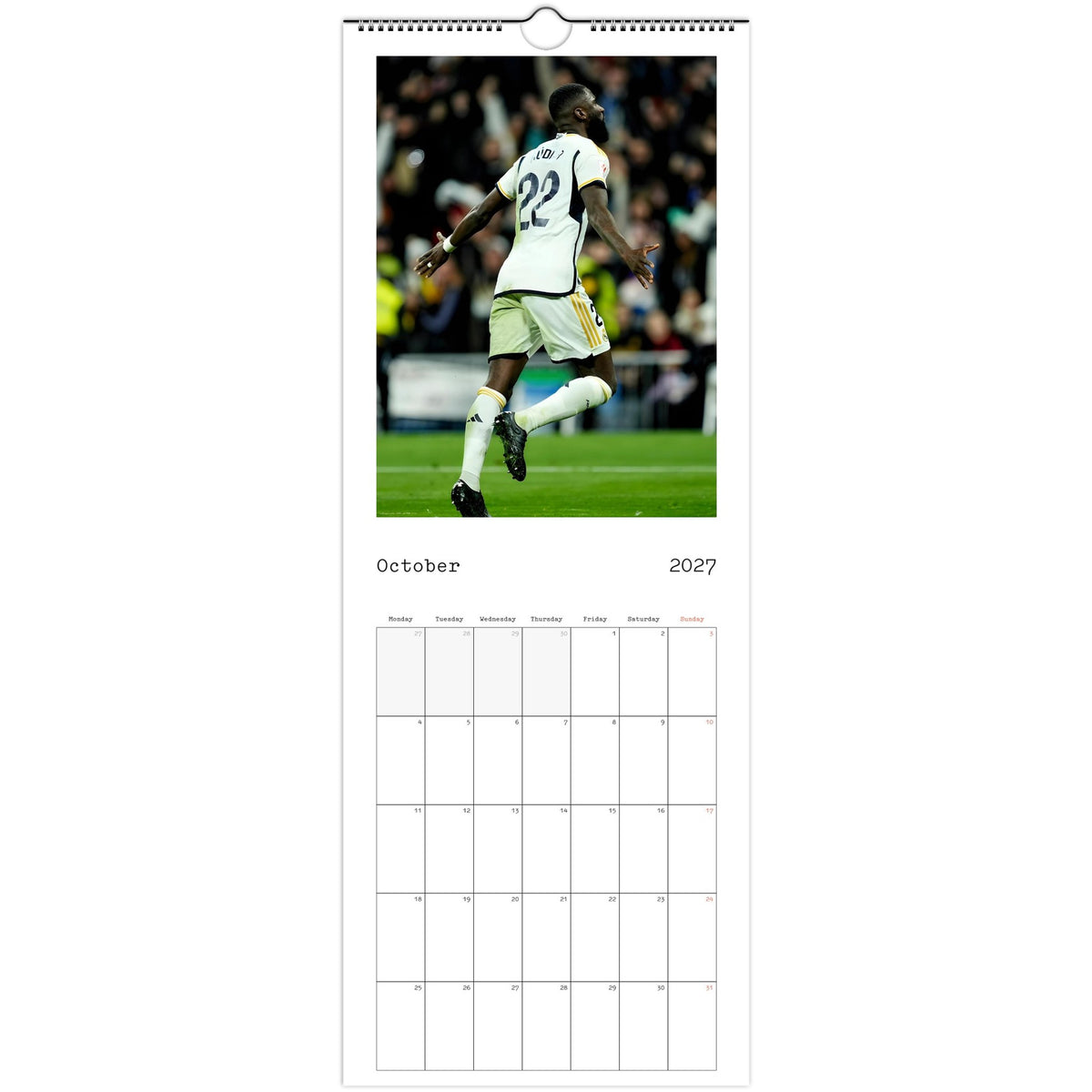 Real Madrid Calendar 2027 October page