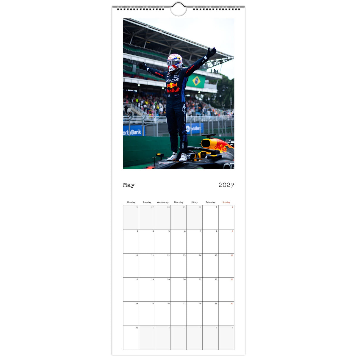 Max Verstappen Calendar 2027 May page