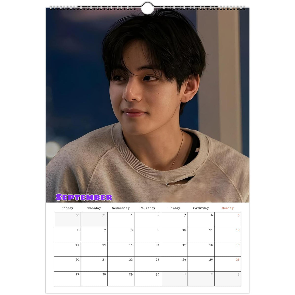 BTS Taehyung calendar September portrait