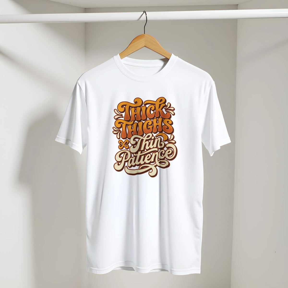 Humorous Thick Thighs Thin Patience vintage tee
