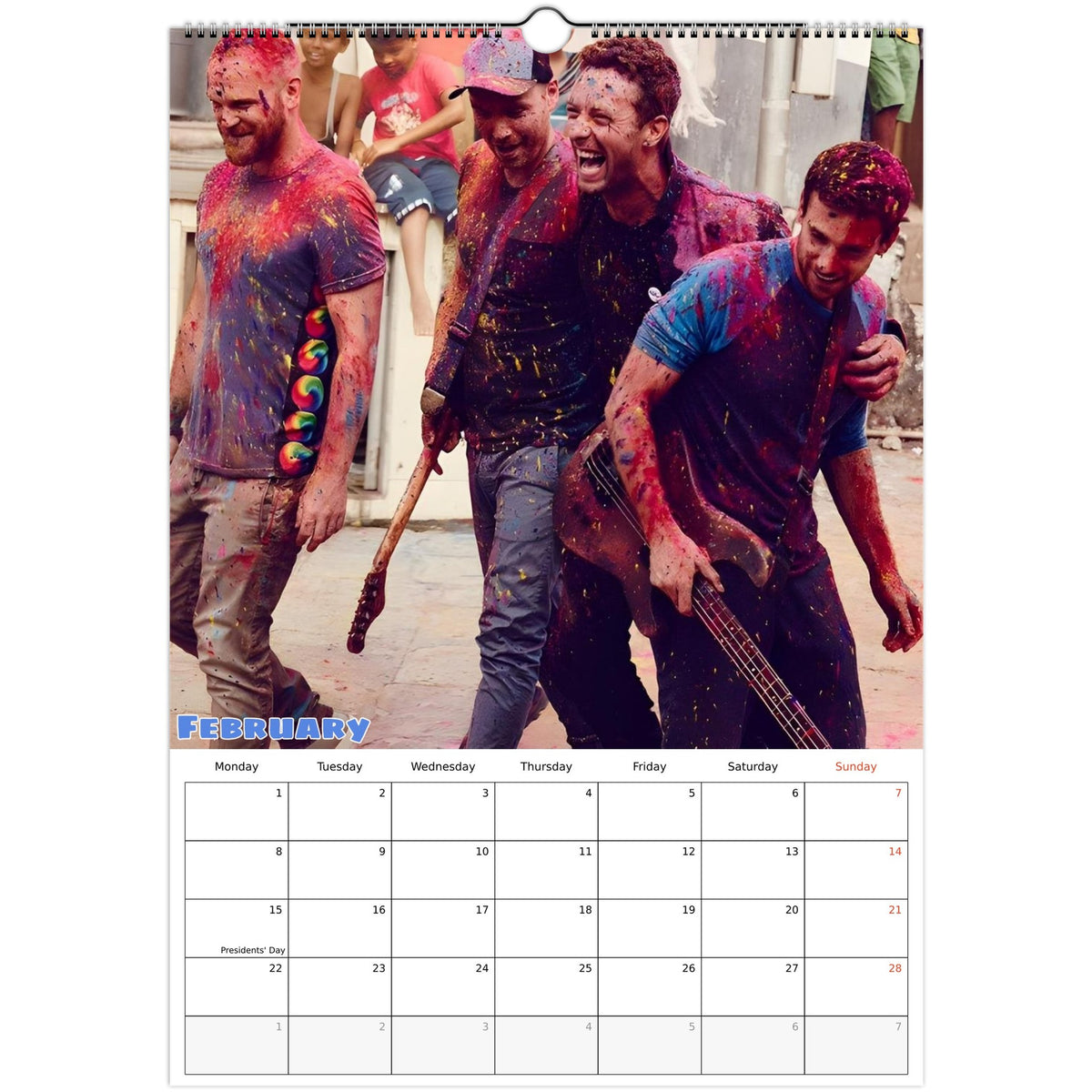 Coldplay calendar February Photo