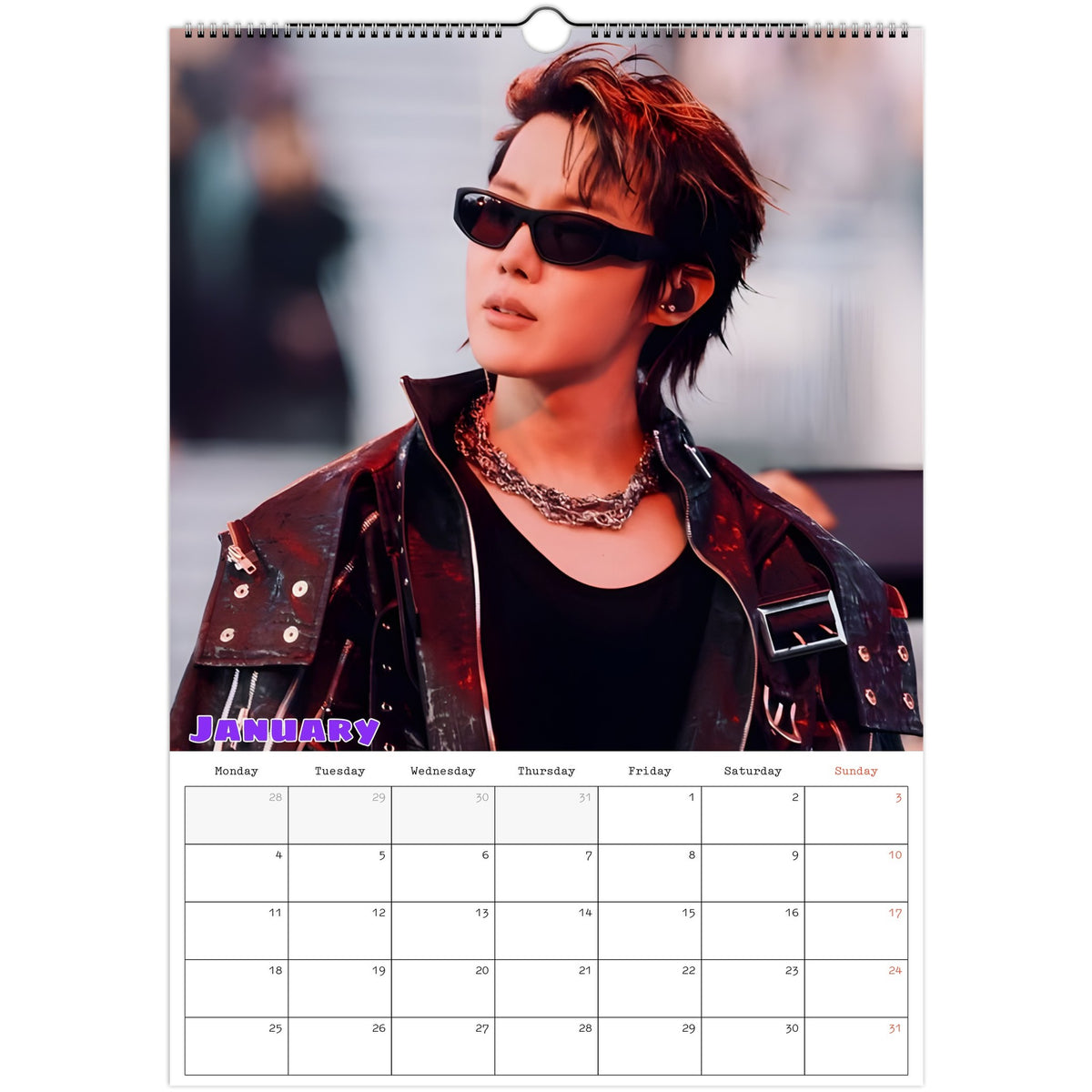 BTS J‑Hope Calendar 2027 January page