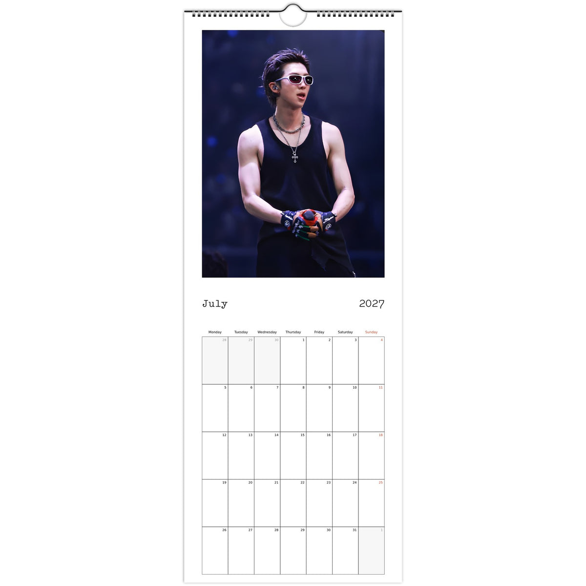 BTS RM Calendar 2027 July page