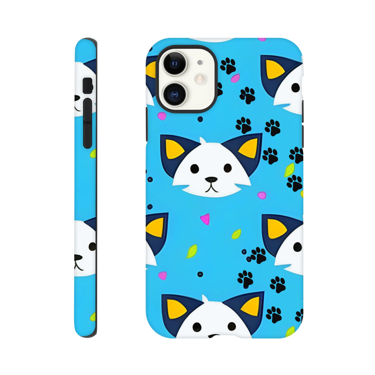 Dual‑layer cat design iPhone protective case