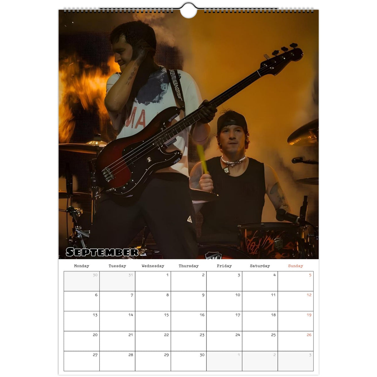 Twenty One Pilots calendar September photo