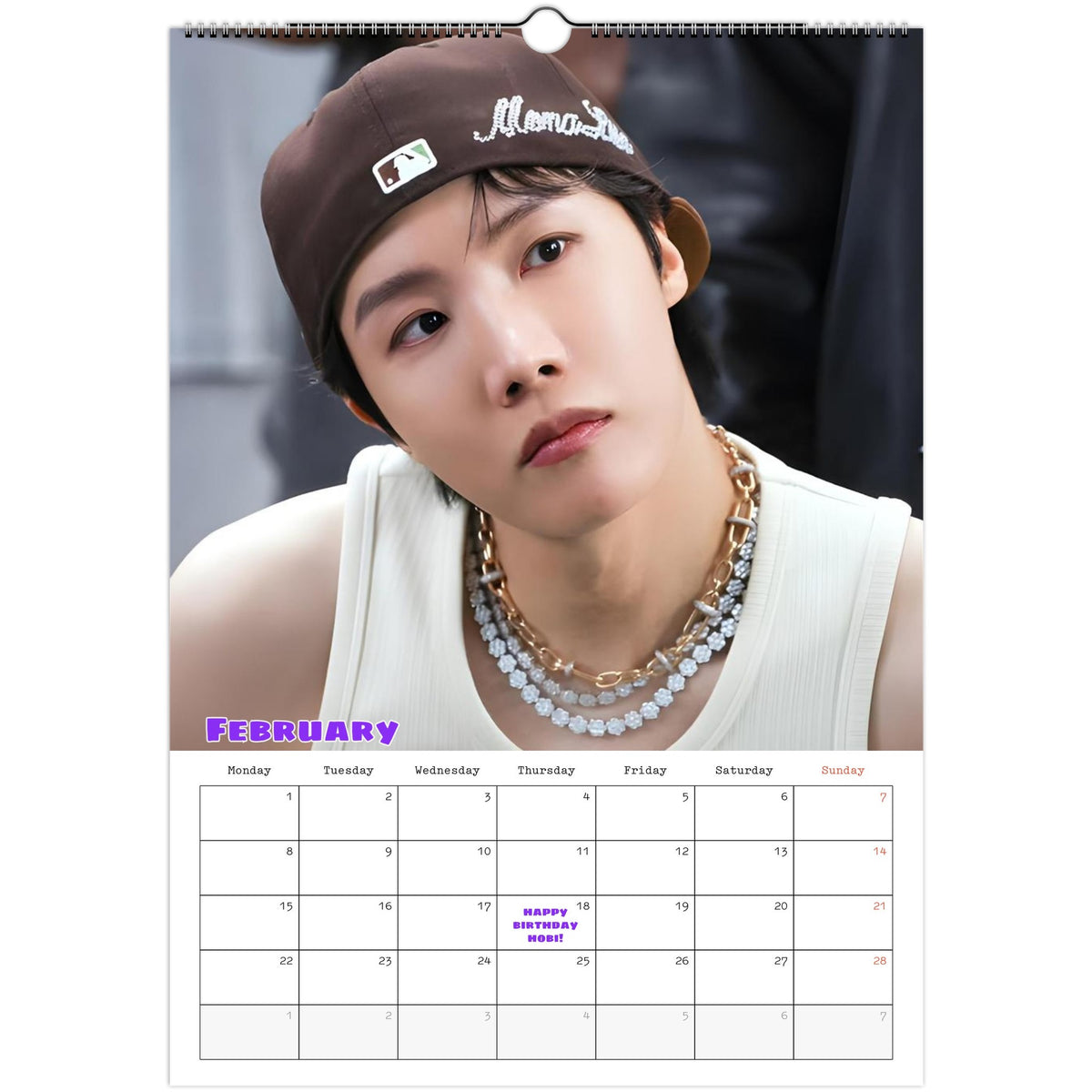 BTS J‑Hope Calendar February portrait