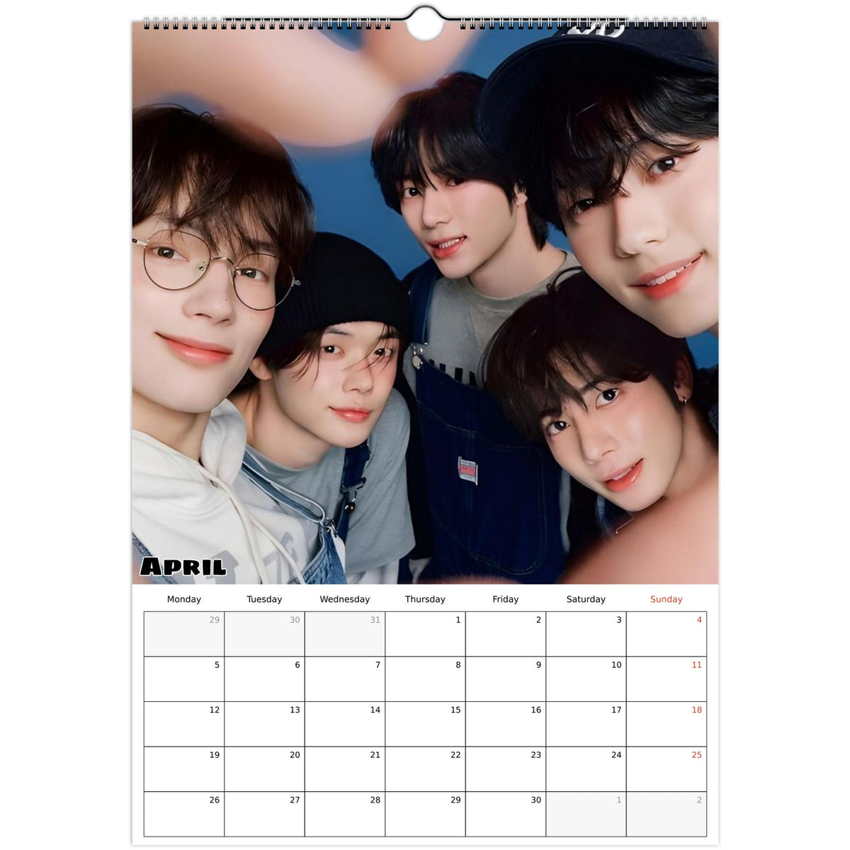 TXT calendar April 