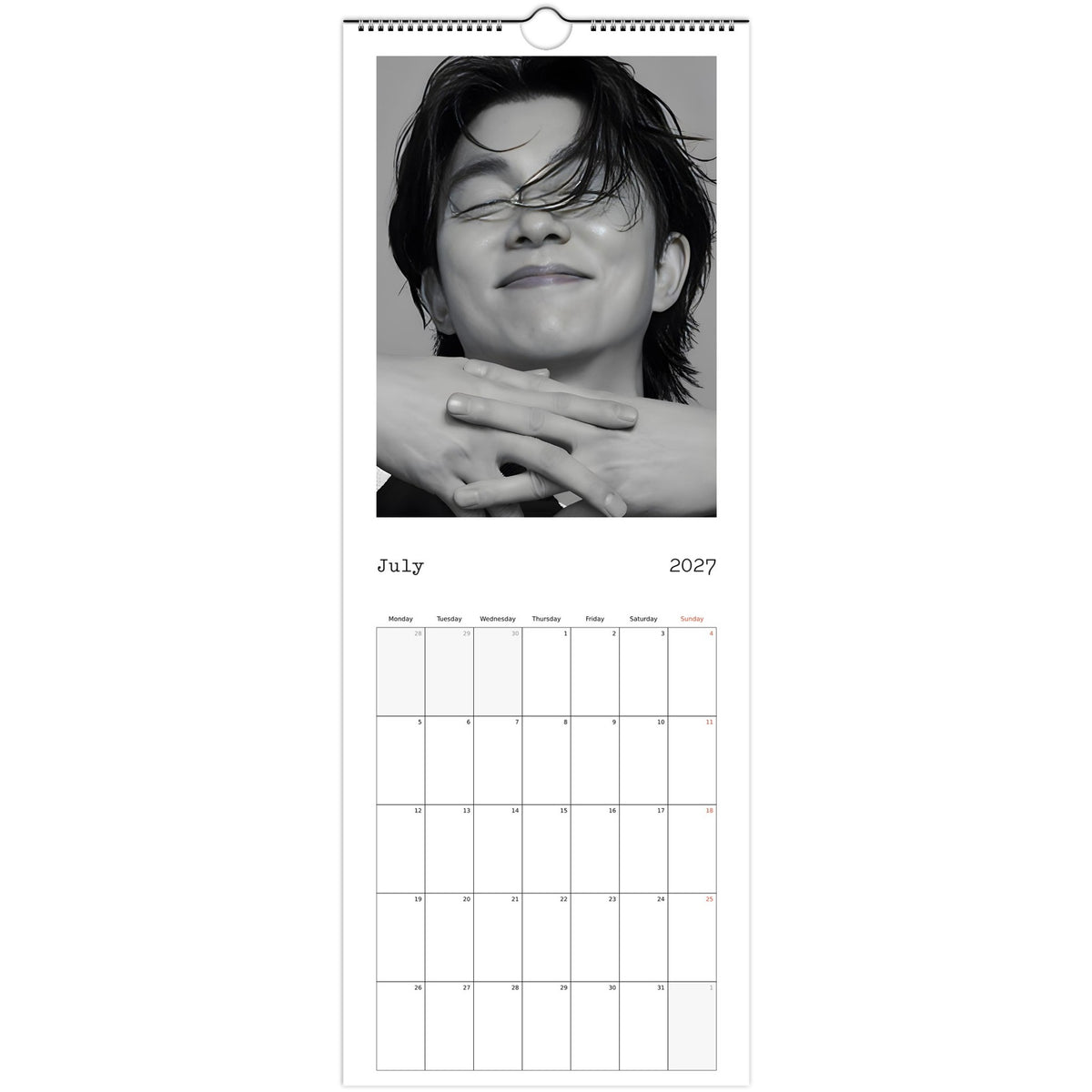 July page of Gong Yoo 2027 slim wall calendar